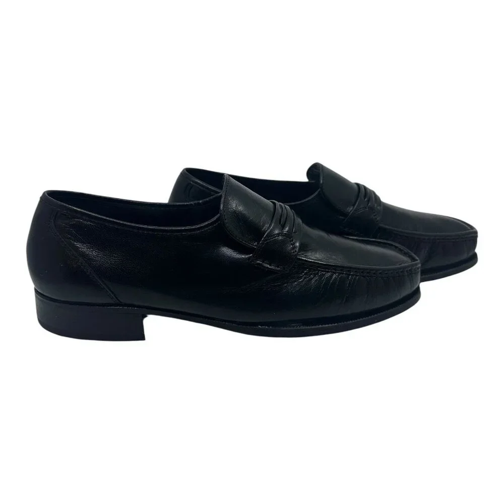 Florsheim Jareth Black Slip On Moc Dress Leather Shoes Mens Size 10eee 12073 EUC
